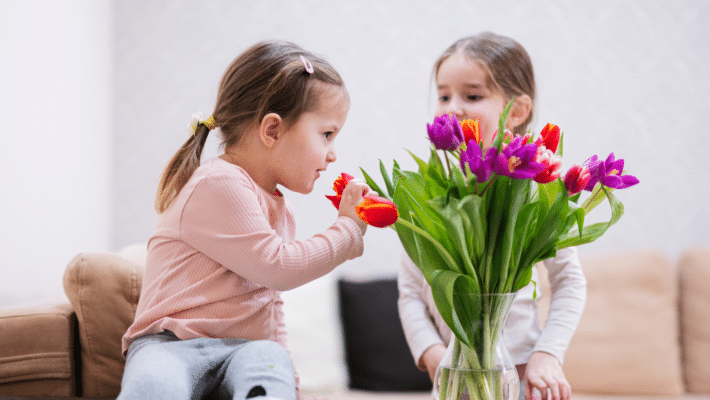 Montessori-inspiriertes Blumenstecken