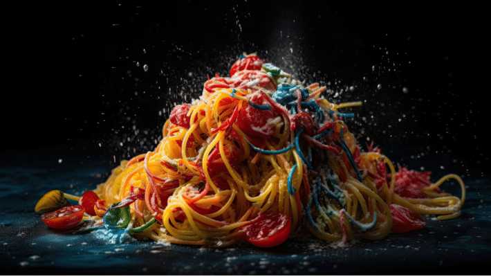 Regenbogen-Spaghetti-Rezept